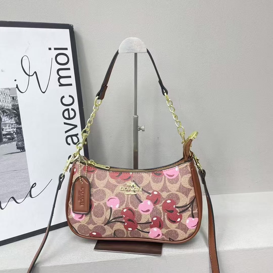 Brown Cherry Shoulder Bag