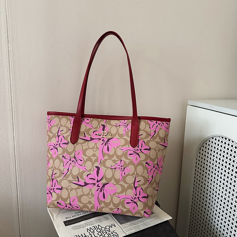 Sand Brown Bow Tote Bag