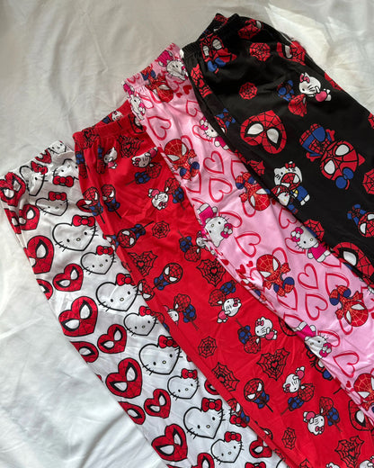 Hello Kitty x Spiderman Silk Pajamas