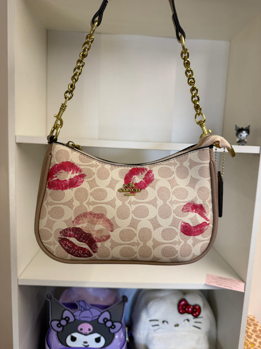 Brown Kisses Shoulder Bag